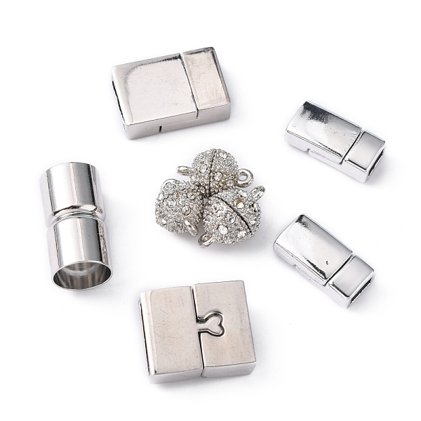 PandaHall Alloy Magnetic Clasps, Mixed Style, Platinum, 20~30x9~17x6~7mm, Hole: 1~4x11mm Alloy
PandaHall Alloy Magnetic Clasps, Mixed Style, Platinum, 20~30x9~17x6~7mm, Hole: 1~4x11mm Alloy