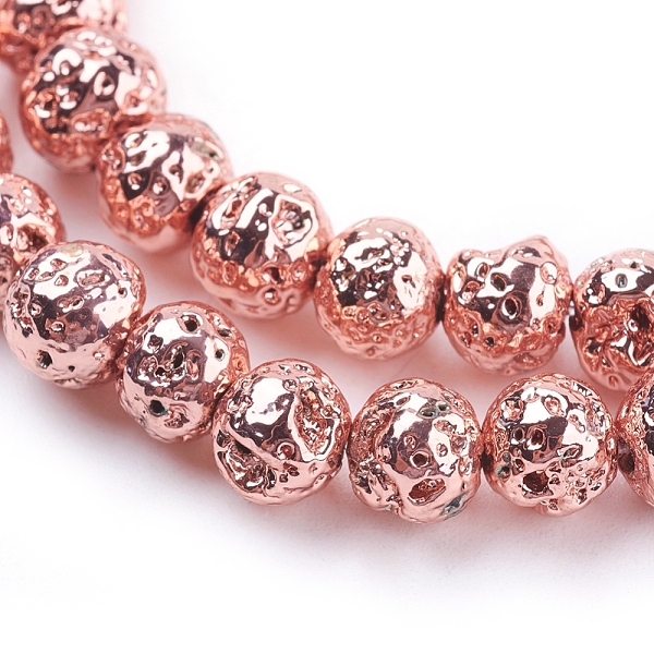 PandaHall Electroplated Natural Lava Rock Beads Strands, Round, Bumpy, Rose Gold Plated, 4mm, Hole: 1mm, about 90pcs/strand, 15.35 inch..., Red
PandaHall Electroplated Natural Lava Rock Beads Strands, Round, Bumpy, Rose Gold Plated, 4mm, Hole: 1mm, about 90pcs/strand, 15.35 inch..., Red