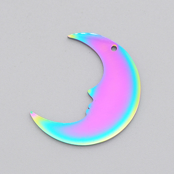 PandaHall Ion Plating(IP) 201 Stainless Steel Pendants, Laser Cut, Moon, Rainbow Color, 24x19.5x1mm, Hole: 1mm 201 Stainless Steel Moon
PandaHall Ion Plating(IP) 201 Stainless Steel Pendants, Laser Cut, Moon, Rainbow Color, 24x19.5x1mm, Hole: 1mm 201 Stainless Steel Moon