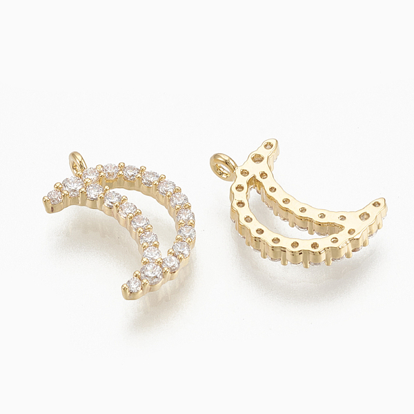 PandaHall Brass Micro Pave Cubic Zirconia Charms, Moon, Nickel Free, Real 18K Gold Plated, 12x8x1.5mm, Hole: 1mm Brass+Cubic Zirconia Moon..., Clear
PandaHall Brass Micro Pave Cubic Zirconia Charms, Moon, Nickel Free, Real 18K Gold Plated, 12x8x1.5mm, Hole: 1mm Brass+Cubic Zirconia Moon..., Clear