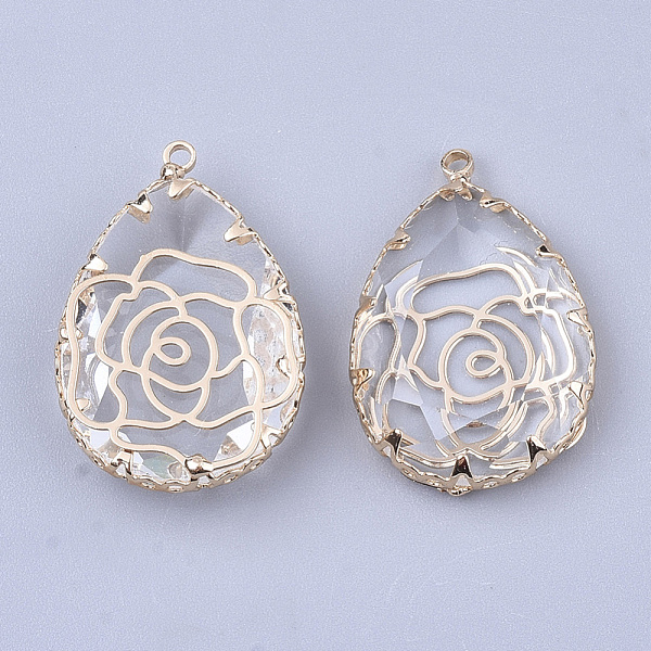PandaHall Transparent Glass Pendants, for DIY Jewelry Making, with Brass Findings, Faceted, teardrop, with Flower, Light Gold, Clear...
PandaHall Transparent Glass Pendants, for DIY Jewelry Making, with Brass Findings, Faceted, teardrop, with Flower, Light Gold, Clear...