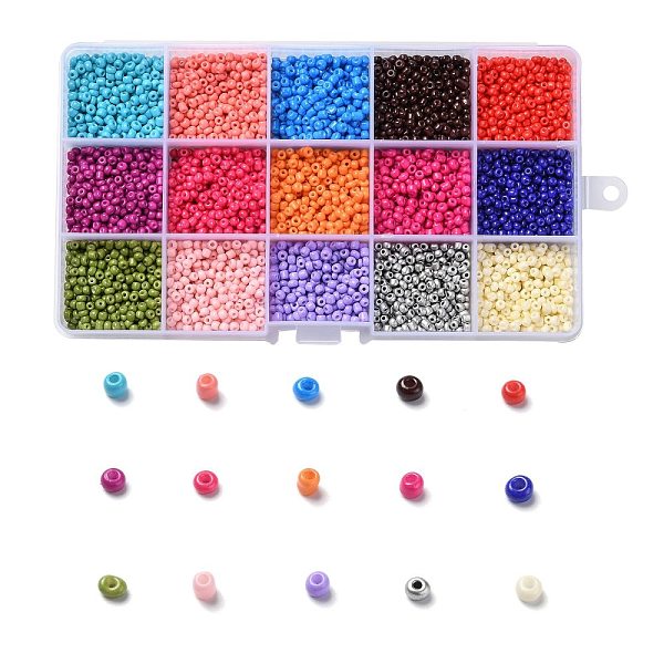 PandaHall 180G 15 Colors Baking Paint Glass Seed Beads, Round, Mixed Color, 8/0, 3~4x2~3mm, Hole: 0.8~1mm, 12g/color Glass Multicolor
PandaHall 180G 15 Colors Baking Paint Glass Seed Beads, Round, Mixed Color, 8/0, 3~4x2~3mm, Hole: 0.8~1mm, 12g/color Glass Multicolor