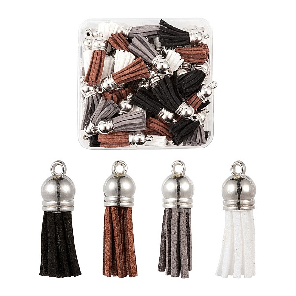 PandaHall 60Pcs 4 Colors Faux Suede Tassel Pendant Decorations, with Platinum CCB Plastic Cord Ends, White, Black, 33~35x10mm, Hole: 2.5~3mm...
PandaHall 60Pcs 4 Colors Faux Suede Tassel Pendant Decorations, with Platinum CCB Plastic Cord Ends, White, Black, 33~35x10mm, Hole: 2.5~3mm...