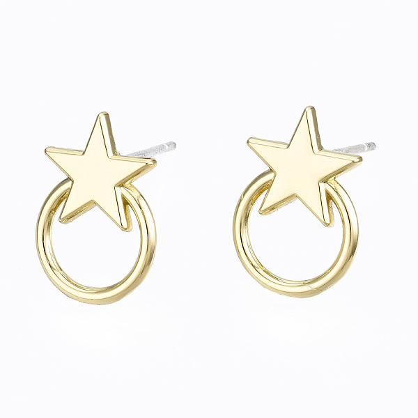 PandaHall Alloy Stud Earring Findings, with Steel Pin, Star with Plastic Protective Cover, Light Gold, 13.5x9.5mm, Hole: 5.5x6.5mm, Pin...
PandaHall Alloy Stud Earring Findings, with Steel Pin, Star with Plastic Protective Cover, Light Gold, 13.5x9.5mm, Hole: 5.5x6.5mm, Pin...