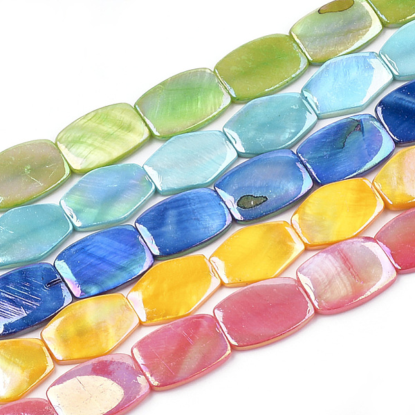 PandaHall AB Color Freshwater Shell Bead Strands, Dyed, Rectangle, Mixed Color, 21x15x3~4mm, Hole: 1mm, about 19pcs/strand, 15.3 inch..., Multicolor
PandaHall AB Color Freshwater Shell Bead Strands, Dyed, Rectangle, Mixed Color, 21x15x3~4mm, Hole: 1mm, about 19pcs/strand, 15.3 inch..., Multicolor