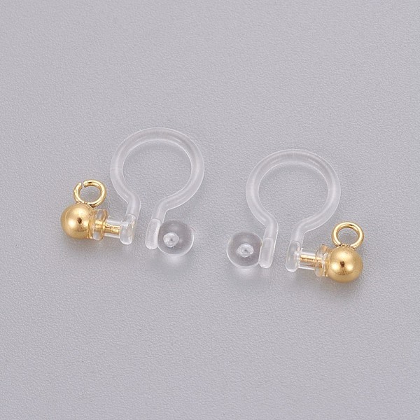 PandaHall Transparent U Type Painless Prevent Allergy Resin Ear Clip, with Stainless Steel Findings, Real 18k Gold Plated, 11x10.5x3mm, Hole...
PandaHall Transparent U Type Painless Prevent Allergy Resin Ear Clip, with Stainless Steel Findings, Real 18k Gold Plated, 11x10.5x3mm, Hole...