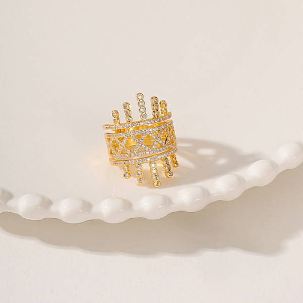 PandaHall Hollow Brass Micro Pave Clear Cubic Zirconia Wide Band Rings, Real 18K Gold Plated, US Size 7(17.3mm) Brass+Cubic Zirconia Clear
PandaHall Hollow Brass Micro Pave Clear Cubic Zirconia Wide Band Rings, Real 18K Gold Plated, US Size 7(17.3mm) Brass+Cubic Zirconia Clear