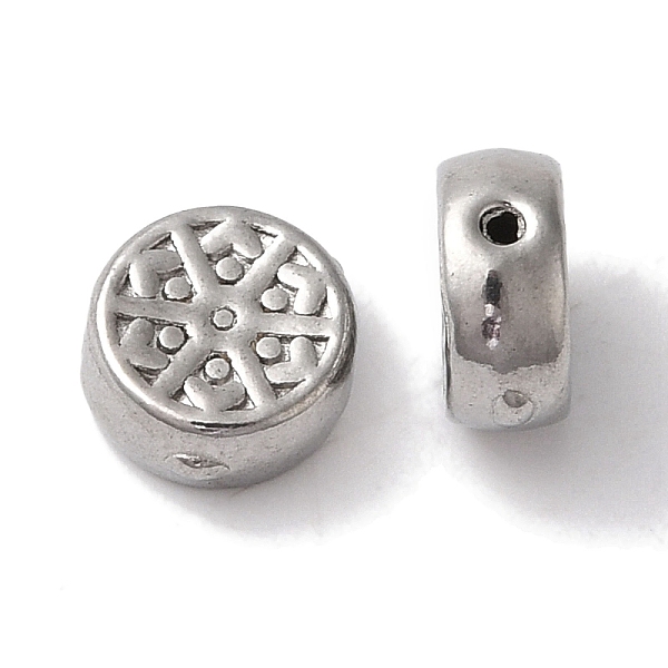 PandaHall 304 Stainless Steel Beads, Flat Round with Snowflake, Stainless Steel Color, 7x3mm, Hole: 0.7mm 304 Stainless Steel Flat Round
PandaHall 304 Stainless Steel Beads, Flat Round with Snowflake, Stainless Steel Color, 7x3mm, Hole: 0.7mm 304 Stainless Steel Flat Round