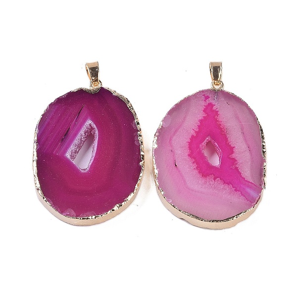 PandaHall Natural Agate Big Pendants, Oval Charms, Dyed & Heated, with Golden Plated Brass Findings, Deep Pink, 50~62x33~43x5~7mm, Hole...
PandaHall Natural Agate Big Pendants, Oval Charms, Dyed & Heated, with Golden Plated Brass Findings, Deep Pink, 50~62x33~43x5~7mm, Hole...