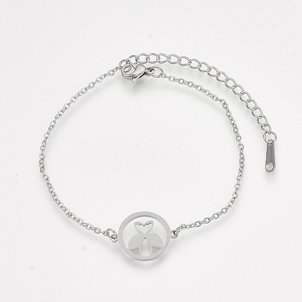 PandaHall 201 Stainless Steel Link Bracelets, with Cable Chains and Lobster Claw Clasps, Flat Round with Flamingo Shape, Stainless Steel...
PandaHall 201 Stainless Steel Link Bracelets, with Cable Chains and Lobster Claw Clasps, Flat Round with Flamingo Shape, Stainless Steel...