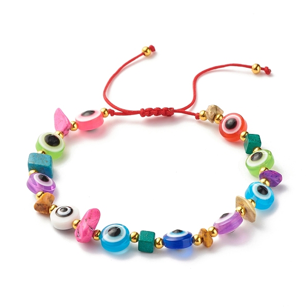 PandaHall Flat Round with Evil Eye Resin Braided Bead Bracelet, Synthetic Turquoise Beads Power Bracelets for Women, Red, Inner Diameter...
PandaHall Flat Round with Evil Eye Resin Braided Bead Bracelet, Synthetic Turquoise Beads Power Bracelets for Women, Red, Inner Diameter...