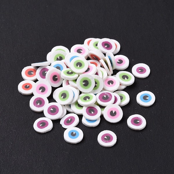 PandaHall Handmade Polymer Clay Cabochons, Flat Round with Evil Eye, Colorful, 5x0.8mm, about 76923pcs/1000g Polymer Clay Flat Round
PandaHall Handmade Polymer Clay Cabochons, Flat Round with Evil Eye, Colorful, 5x0.8mm, about 76923pcs/1000g Polymer Clay Flat Round