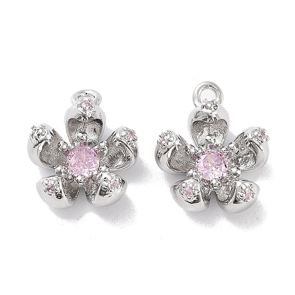 PandaHall Brass Micro Pave Cubic Zirconia Charms, 5-Petals Flower Charms, Real Platinum Plated, 12.5x11.5x5mm, Hole: 1.2mm Brass+Cubic..., Pink
PandaHall Brass Micro Pave Cubic Zirconia Charms, 5-Petals Flower Charms, Real Platinum Plated, 12.5x11.5x5mm, Hole: 1.2mm Brass+Cubic..., Pink