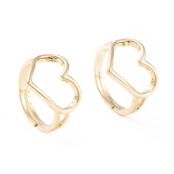PandaHall Adjustable Brass Finger Rings, Open Heart Rings, Long-Lasting Plated, Real 18K Gold Plated, US Size 6(16.5mm) Brass
PandaHall Adjustable Brass Finger Rings, Open Heart Rings, Long-Lasting Plated, Real 18K Gold Plated, US Size 6(16.5mm) Brass