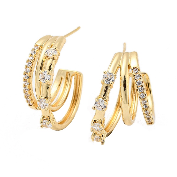 PandaHall Brass Micro Pave Clear Cubic Zirconia Stud Earrings, Split Earrings, Light Gold, 22x9mm Brass
PandaHall Brass Micro Pave Clear Cubic Zirconia Stud Earrings, Split Earrings, Light Gold, 22x9mm Brass