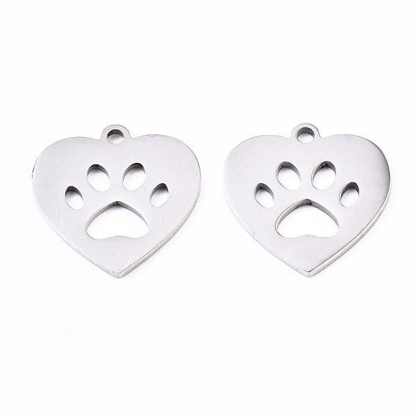 PandaHall 201 Stainless Steel Pet Pendants, Laser Cut Pendants, Heart with Dog Footprint, Stainless Steel Color, 15x14.5x1mm, Hole: 1.4mm...
PandaHall 201 Stainless Steel Pet Pendants, Laser Cut Pendants, Heart with Dog Footprint, Stainless Steel Color, 15x14.5x1mm, Hole: 1.4mm...