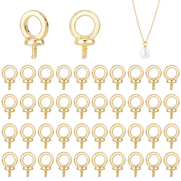 PandaHall 50Pcs Brass Screw Eye Peg Bails, Cup Peg Bails Bead Cap Pendant Bails, for Globe Glass Bubble Cover Pendants, Golden, 8x5x3.5mm...
PandaHall 50Pcs Brass Screw Eye Peg Bails, Cup Peg Bails Bead Cap Pendant Bails, for Globe Glass Bubble Cover Pendants, Golden, 8x5x3.5mm...