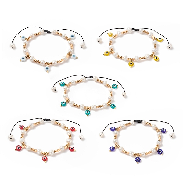 PandaHall Glass Seed & Natural Pearl Braided Bead Bracelets, Evil Eye Lampwork Charm Bracelet for Women, Mixed Color, Inner Diameter..., Multicolor
PandaHall Glass Seed & Natural Pearl Braided Bead Bracelets, Evil Eye Lampwork Charm Bracelet for Women, Mixed Color, Inner Diameter..., Multicolor