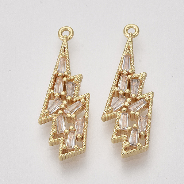 PandaHall Brass Micro Pave Cubic Zirconia Pendants, Lightning Bolt, Clear, Nickel Free, Real 18K Gold Plated, 24x9x3mm, Hole: 1mm...
PandaHall Brass Micro Pave Cubic Zirconia Pendants, Lightning Bolt, Clear, Nickel Free, Real 18K Gold Plated, 24x9x3mm, Hole: 1mm...