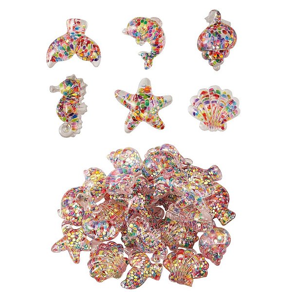 PandaHall 24Pcs 6 Style Transparent Marine Organism Resin Cabochons, with Sequins, Mixed Color, 19~25x15.5~22x6.5~8mm, 4pcs/style Resin..., Multicolor
PandaHall 24Pcs 6 Style Transparent Marine Organism Resin Cabochons, with Sequins, Mixed Color, 19~25x15.5~22x6.5~8mm, 4pcs/style Resin..., Multicolor