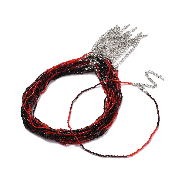 PandaHall Faceted Rondelle Glass Beaded Necklace for Women, with Alloy Clasps, FireBrick, 15.16~15.94 inch(38.5~40.5cm), 2mm Glass Rondelle..., Red
PandaHall Faceted Rondelle Glass Beaded Necklace for Women, with Alloy Clasps, FireBrick, 15.16~15.94 inch(38.5~40.5cm), 2mm Glass Rondelle..., Red