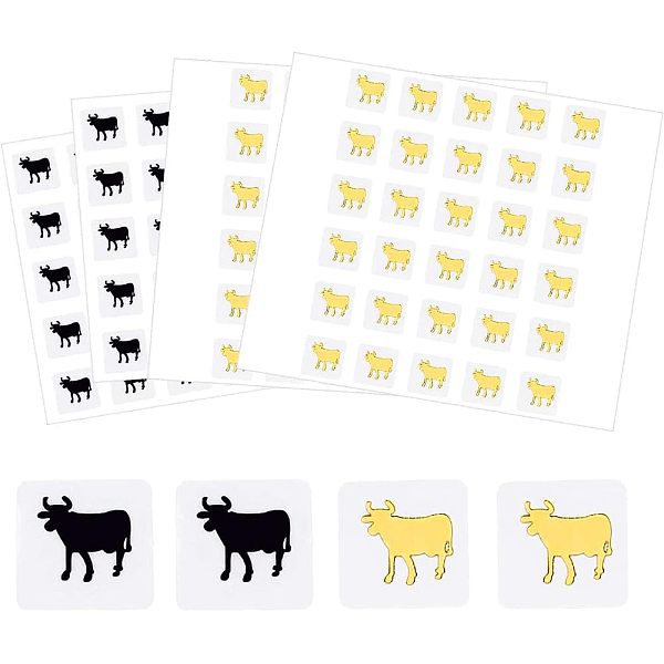 PandaHall Olycraft 80 Sheets 2 Color Cartoon Animal Meal Stickers, Adhesive Square Paper Labels, Gold & Black, Cow Pattern...
PandaHall Olycraft 80 Sheets 2 Color Cartoon Animal Meal Stickers, Adhesive Square Paper Labels, Gold & Black, Cow Pattern...