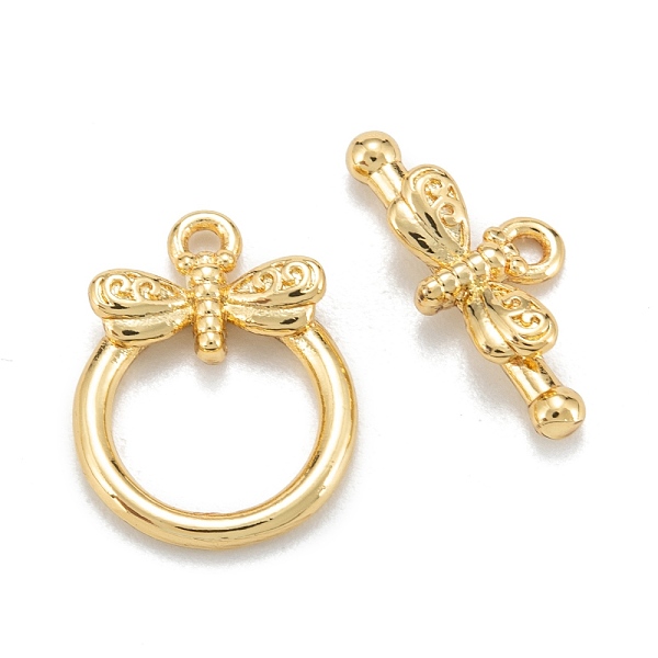 PandaHall Brass Toggle Clasps, Long-Lasting Plated, Ring with Dragonfly, Real 18K Gold Plated, Ring: 16x12x2mm, Hole: 1.2mm, Bar: 7x17x3.5mm...
PandaHall Brass Toggle Clasps, Long-Lasting Plated, Ring with Dragonfly, Real 18K Gold Plated, Ring: 16x12x2mm, Hole: 1.2mm, Bar: 7x17x3.5mm...