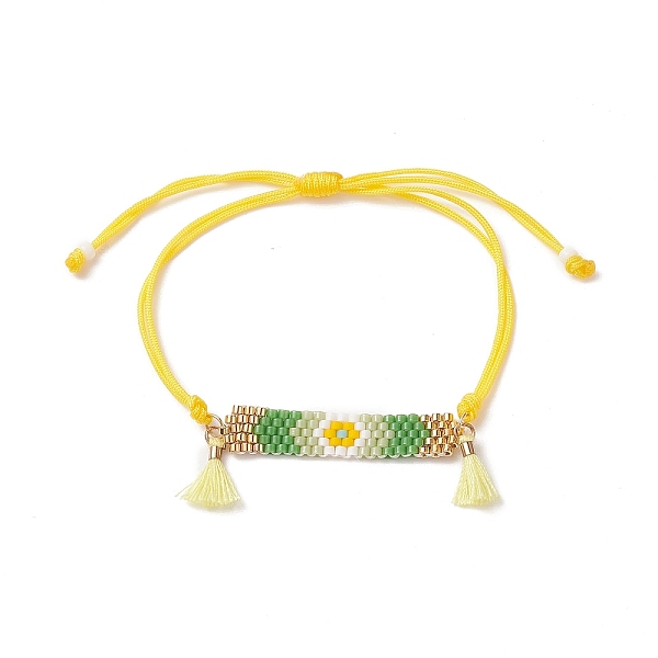PandaHall Handmade Japanese Seed Rectangle with Flower Link Braided Bead Bracelet, Tassel Charm Bracelet for Women, Yellow, Maximum Inner...
PandaHall Handmade Japanese Seed Rectangle with Flower Link Braided Bead Bracelet, Tassel Charm Bracelet for Women, Yellow, Maximum Inner...