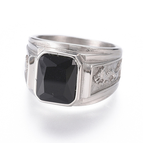 PandaHall 304 Stainless Steel Wide Band Rings, with Glass, Black, Stainless Steel Color, Size 7~12, 17~22mm Stainless Steel+Glass Black
PandaHall 304 Stainless Steel Wide Band Rings, with Glass, Black, Stainless Steel Color, Size 7~12, 17~22mm Stainless Steel+Glass Black