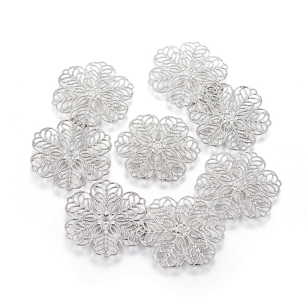 PandaHall 304 Stainless Steel Filigree Joiners, Flower, Stainless Steel Color, 29.5~30x0.5mm, Hole: 1mm and 2mm 304 Stainless Steel Flower
PandaHall 304 Stainless Steel Filigree Joiners, Flower, Stainless Steel Color, 29.5~30x0.5mm, Hole: 1mm and 2mm 304 Stainless Steel Flower