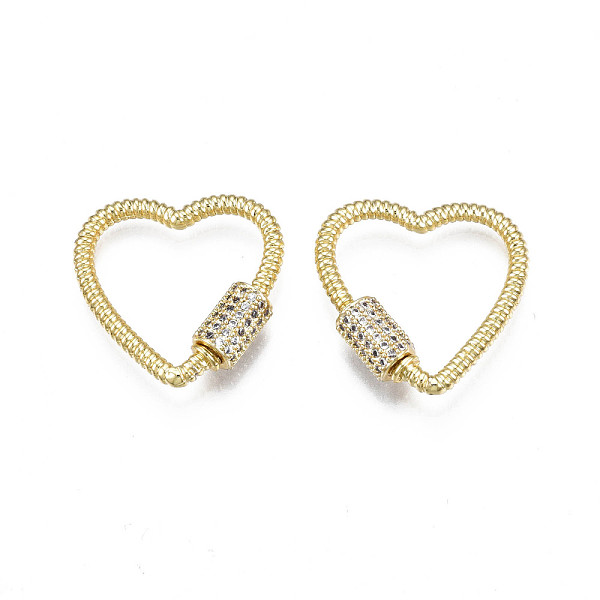 PandaHall Brass Micro Pave Clear Cubic Zirconia Screw Carabiner Lock Charms, for Keychain Making, Heart, Golden, 24x23~24x6mm, Column: 8x6mm...
PandaHall Brass Micro Pave Clear Cubic Zirconia Screw Carabiner Lock Charms, for Keychain Making, Heart, Golden, 24x23~24x6mm, Column: 8x6mm...