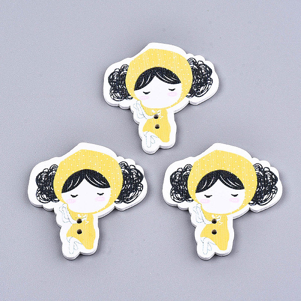 PandaHall Printed Wood Buttons, Dyed, 2-Hole, Girl, Yellow, 41x39x2.5mm, Hole: 1.6mm Wood Human Yellow
PandaHall Printed Wood Buttons, Dyed, 2-Hole, Girl, Yellow, 41x39x2.5mm, Hole: 1.6mm Wood Human Yellow