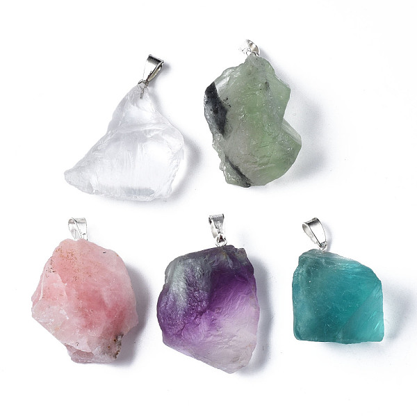 PandaHall Natural Mixed Stone Pendants, with Platinum Brass Pinch Bails, Nuggets, 20~40x20~30x12~26mm, Hole: 6.5x3mm Mixed Stone Nuggets
PandaHall Natural Mixed Stone Pendants, with Platinum Brass Pinch Bails, Nuggets, 20~40x20~30x12~26mm, Hole: 6.5x3mm Mixed Stone Nuggets