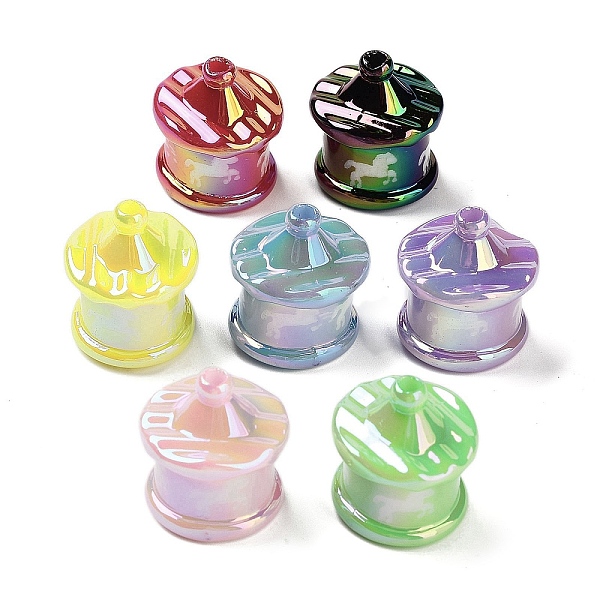 PandaHall UV Plating Rainbow Iridescent Acrylic Beads, Carousel, Mixed Color, 23x21x20mm, Hole: 2.5mm Acrylic Others Multicolor
PandaHall UV Plating Rainbow Iridescent Acrylic Beads, Carousel, Mixed Color, 23x21x20mm, Hole: 2.5mm Acrylic Others Multicolor