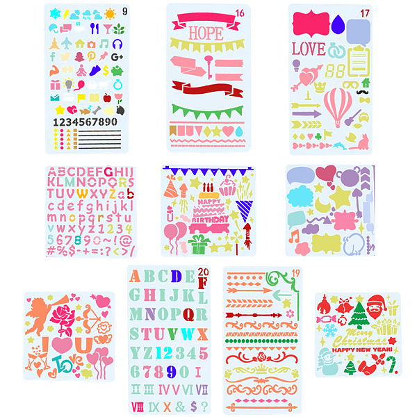 PandaHall GORGECRAFT 10Pcs 2 Sizes Mixed Pattern Hollow Out Stencils Reusable Christmas Birthday Festival Cupid Heart Valentine's Day...
PandaHall GORGECRAFT 10Pcs 2 Sizes Mixed Pattern Hollow Out Stencils Reusable Christmas Birthday Festival Cupid Heart Valentine's Day...