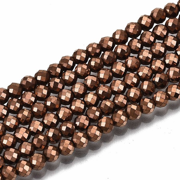 PandaHall Electroplate Non-magnetic Synthetic Hematite Beads Strands, Round, Faceted, Copper Plated, 3mm, Hole: 0.8mm, about...
PandaHall Electroplate Non-magnetic Synthetic Hematite Beads Strands, Round, Faceted, Copper Plated, 3mm, Hole: 0.8mm, about...