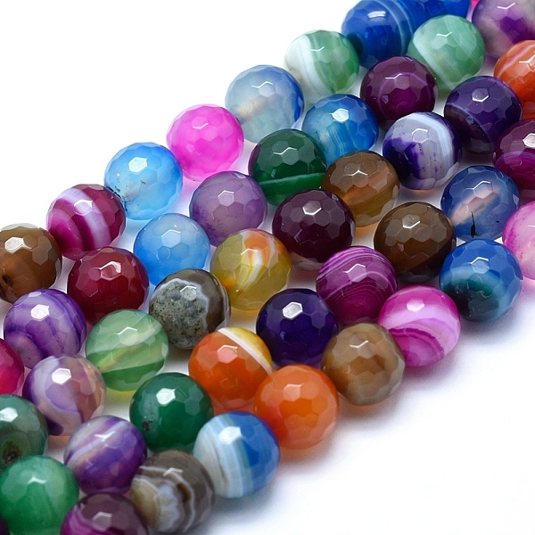 PandaHall Natural Striped Agate/Banded Agate Beads, Dyed, Faceted Round, Mixed Color, 8mm, Hole: 1mm, about 48pcs/strand, 14.1 inch(36cm)..., Multicolor
PandaHall Natural Striped Agate/Banded Agate Beads, Dyed, Faceted Round, Mixed Color, 8mm, Hole: 1mm, about 48pcs/strand, 14.1 inch(36cm)..., Multicolor