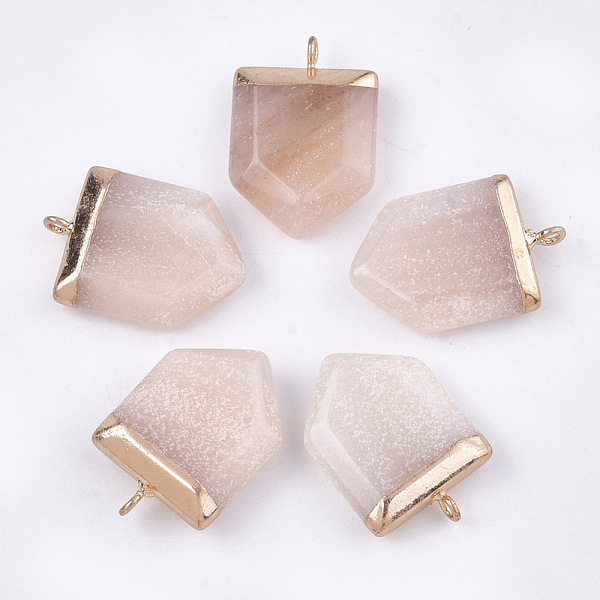 PandaHall Electroplate Natural Pink Aventurine Pendants, with Iron Findings, Faceted, Pentagon, Golden, 28~31x20~21x6~8mm, Hole: 1.8mm...
PandaHall Electroplate Natural Pink Aventurine Pendants, with Iron Findings, Faceted, Pentagon, Golden, 28~31x20~21x6~8mm, Hole: 1.8mm...