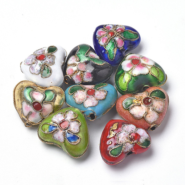 PandaHall Handmade Cloisonne Beads, Heart, Mixed Color, 13~14x16x8mm, Hole: 1.5mm Brass Heart Multicolor
PandaHall Handmade Cloisonne Beads, Heart, Mixed Color, 13~14x16x8mm, Hole: 1.5mm Brass Heart Multicolor