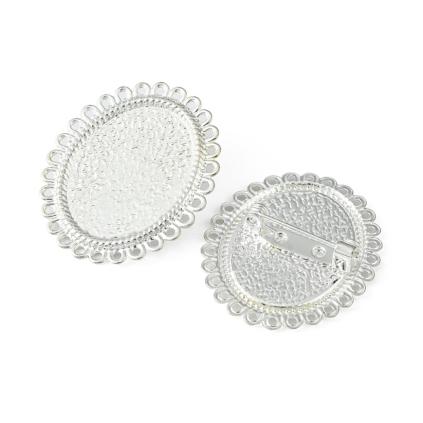 PandaHall Brass Brooch Findings, Oval, Silver, Tray: 25x19mm, 34x28x7mm, Pin: 0.7mm Brass
PandaHall Brass Brooch Findings, Oval, Silver, Tray: 25x19mm, 34x28x7mm, Pin: 0.7mm Brass
