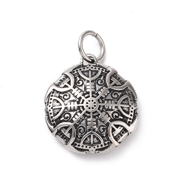 PandaHall 304 Stainless Steel Pendants, with Jump Ring, Flat Round with Helm of Awe, Antique Silver, 30x27x8mm, Hole: 7mm Stainless Steel...
PandaHall 304 Stainless Steel Pendants, with Jump Ring, Flat Round with Helm of Awe, Antique Silver, 30x27x8mm, Hole: 7mm Stainless Steel...
