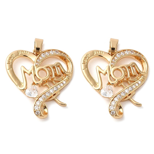 PandaHall Brass Micro Pave Cubic Zirconia Pendants, Long-Lasting Plated, Heart with Word Mom, Golden, 24x21.5x5.6mm, Hole: 4.2x2.6mm..., Clear
PandaHall Brass Micro Pave Cubic Zirconia Pendants, Long-Lasting Plated, Heart with Word Mom, Golden, 24x21.5x5.6mm, Hole: 4.2x2.6mm..., Clear