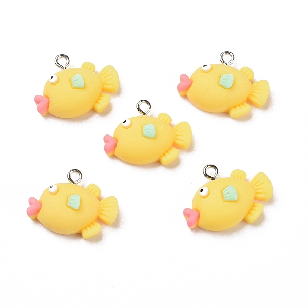 PandaHall Opaque Resin Pendants, with Platinum Tone Iron Loops, Fish, Yellow, 18x22x8mm, Hole: 2mm Iron+Resin Fish Yellow
PandaHall Opaque Resin Pendants, with Platinum Tone Iron Loops, Fish, Yellow, 18x22x8mm, Hole: 2mm Iron+Resin Fish Yellow