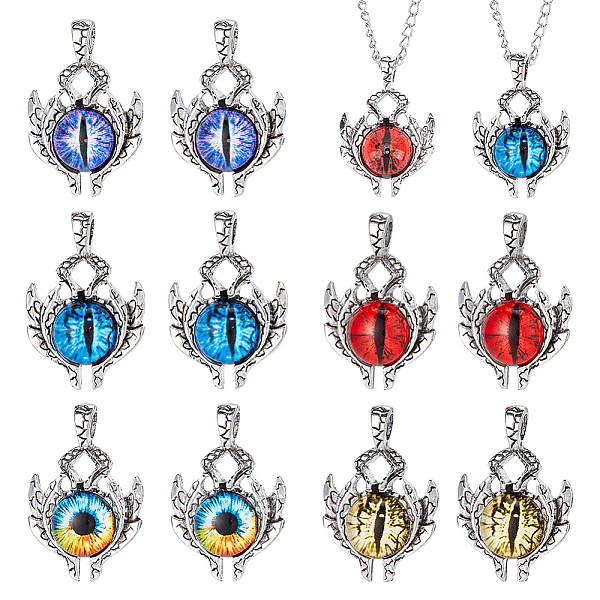 PandaHall CHGCRAFT 10Pcs 5 Colors Glass Pendants, with Antique Silver Plated Alloy Findings, Evil Eye, Mixed Color, 42x29x8.5mm, Hole: 6x4mm..., Multicolor
PandaHall CHGCRAFT 10Pcs 5 Colors Glass Pendants, with Antique Silver Plated Alloy Findings, Evil Eye, Mixed Color, 42x29x8.5mm, Hole: 6x4mm..., Multicolor