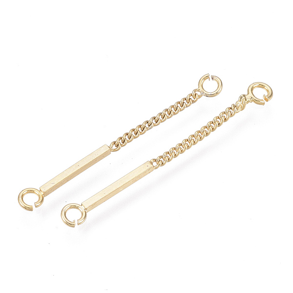 PandaHall Brass Links, with Curb Chain, Nickel Free, Real 18k Gold Plated, 30x3x1mm, Hole: 1.6mm, Stick: 15mm long, 3mm wide, 1mm thick...
PandaHall Brass Links, with Curb Chain, Nickel Free, Real 18k Gold Plated, 30x3x1mm, Hole: 1.6mm, Stick: 15mm long, 3mm wide, 1mm thick...