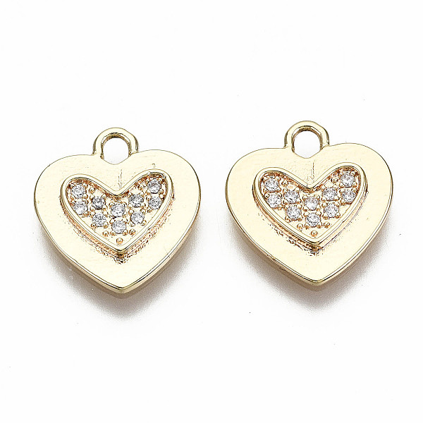 PandaHall Brass Micro Pave Clear Cubic Zirconia Charms, Nickel Free, Heart, Real 18K Gold Plated, 13x12x2mm, Hole: 1.5mm Brass+Cubic...
PandaHall Brass Micro Pave Clear Cubic Zirconia Charms, Nickel Free, Heart, Real 18K Gold Plated, 13x12x2mm, Hole: 1.5mm Brass+Cubic...