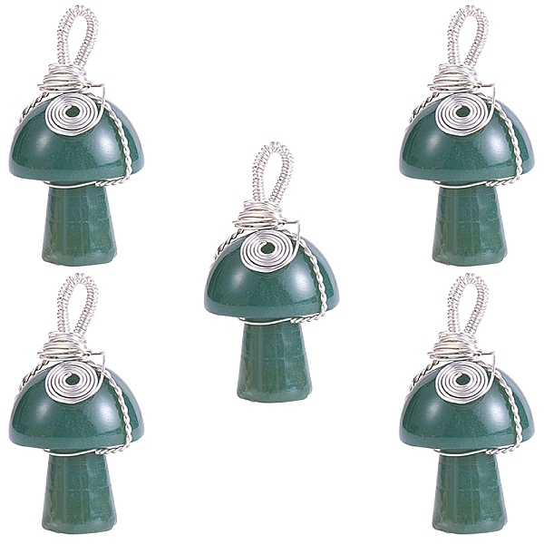 PandaHall Natural Moss Agate Pendants, Mushroom Charms, with Silver Color Plated Copper Wire Wrapped, 30x15x16mm, Hole: 5mm Moss Agate...
PandaHall Natural Moss Agate Pendants, Mushroom Charms, with Silver Color Plated Copper Wire Wrapped, 30x15x16mm, Hole: 5mm Moss Agate...