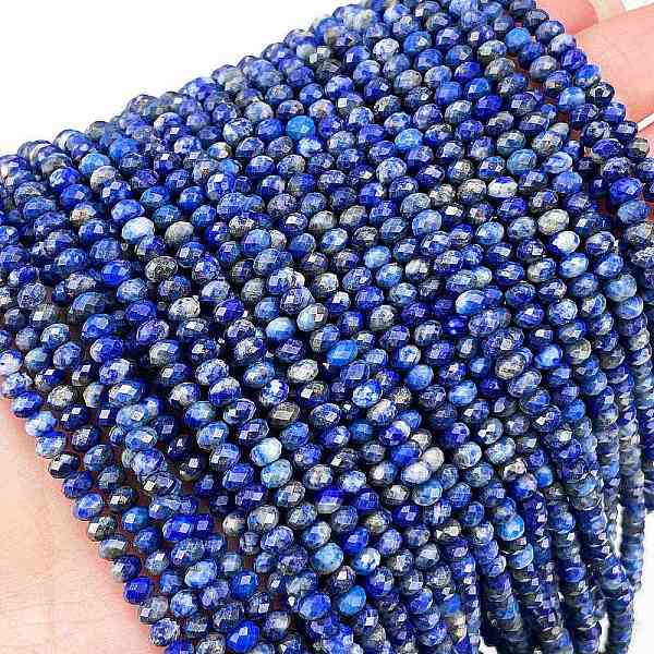 PandaHall Natural Lapis Lazuli Beads Strands, Faceted, Rondelle, 3.5~4x2.5~3mm, Hole: 0.7mm, about 128pcs/strand, 15.16~15.35 inch...
PandaHall Natural Lapis Lazuli Beads Strands, Faceted, Rondelle, 3.5~4x2.5~3mm, Hole: 0.7mm, about 128pcs/strand, 15.16~15.35 inch...
