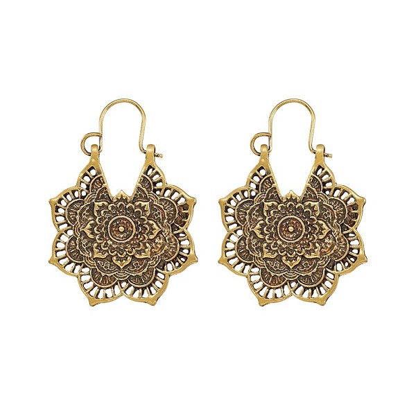 PandaHall Bohemian Retro Style Alloy Dangle Hoop Earrings, Mandala Earrings, Flower, Antique Golden, 41~44mm, Pin: 0.7mm, Flower...
PandaHall Bohemian Retro Style Alloy Dangle Hoop Earrings, Mandala Earrings, Flower, Antique Golden, 41~44mm, Pin: 0.7mm, Flower...