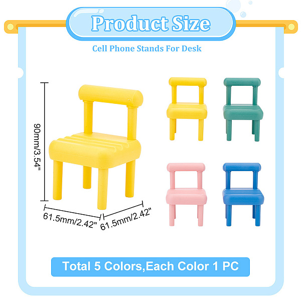 PandaHall 5 Sets 5 Colors Plastic Mini Chair Shape Cell Phone Stand, Detachable Plastic Mobile Phone Holder, Mixed Color, 6.15x6.15x1.3cm..., Multicolor
PandaHall 5 Sets 5 Colors Plastic Mini Chair Shape Cell Phone Stand, Detachable Plastic Mobile Phone Holder, Mixed Color, 6.15x6.15x1.3cm..., Multicolor